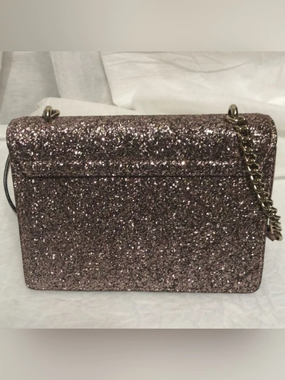 Kate Spade glitter crossbody bag in rose